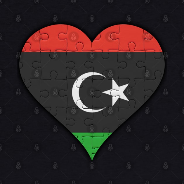 Libyan Jigsaw Puzzle Heart Design - Gift for Libyan With Libya Roots by Country Flags